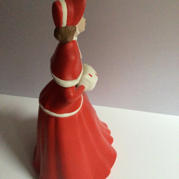 Laurette B Ceramique de Gravelbourg Holland Mold ceramic figurine girl red dress - Picture 8 of 15